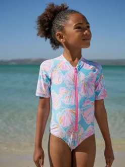 Blue Shell Short Sleeved Sunsafe Swimsuit (3mths-16yrs)
