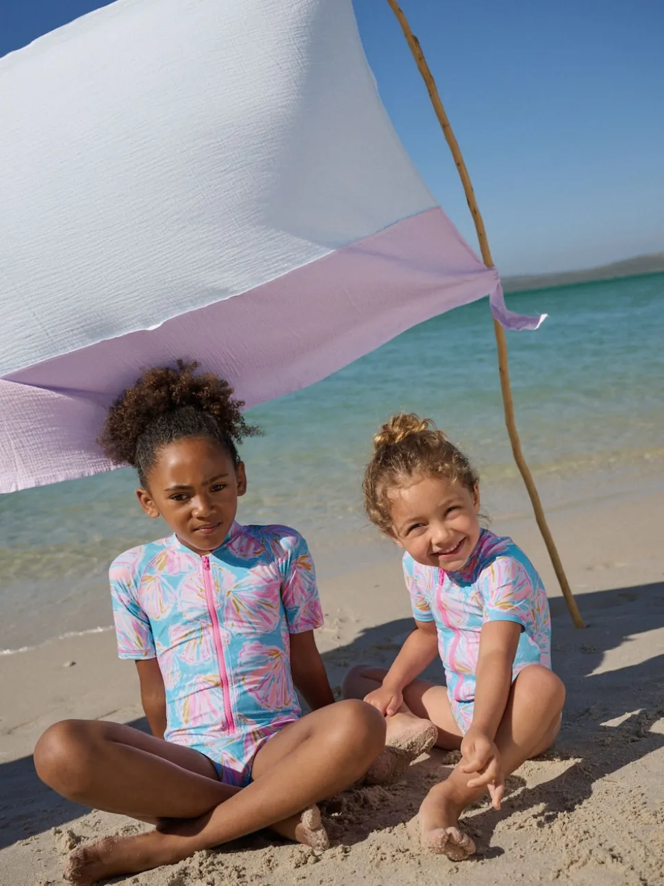 Blue Shell Short Sleeved Sunsafe Swimsuit (3mths-16yrs)