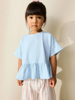 Blue Short Sleeve Peplum T-Shirt (3mths-7yrs)