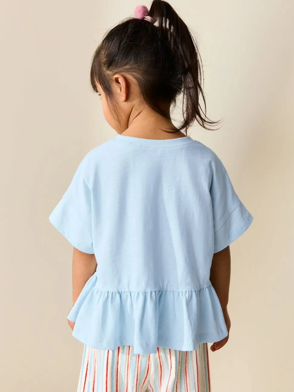 Blue Short Sleeve Peplum T-Shirt (3mths-7yrs)