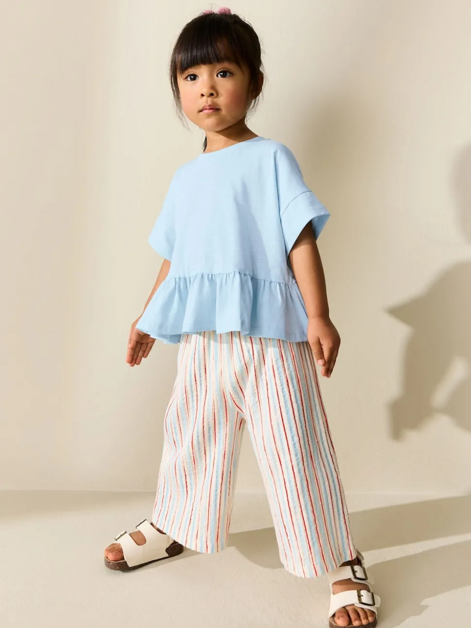 Blue Short Sleeve Peplum T-Shirt (3mths-7yrs)