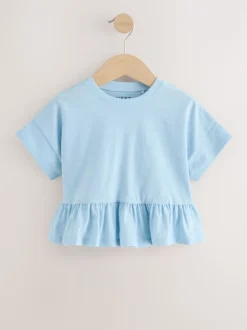 Blue Short Sleeve Peplum T-Shirt (3mths-7yrs)