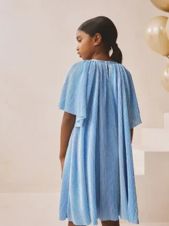 Blue Sparkle Angel Sleeve Party Dress (3-16yrs)