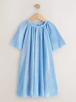 Blue Sparkle Angel Sleeve Party Dress (3-16yrs)