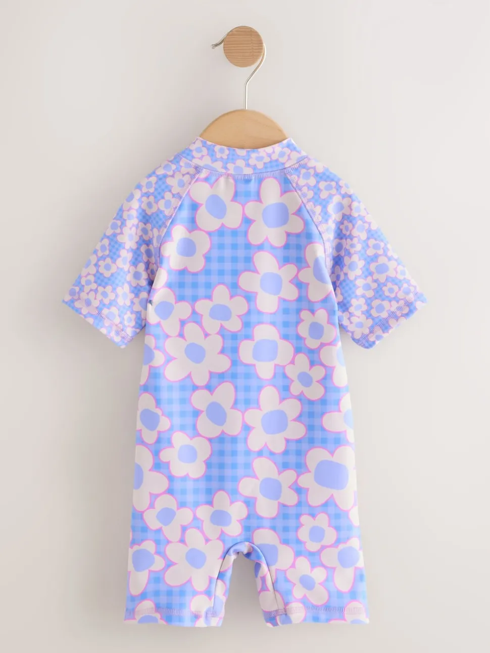 Blue Stampy Floral Sunsafe Swimsuit (3mths-10yrs)