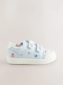 Blue Standard Fit (F) Touch Fasten Strap Machine Washable Trainers