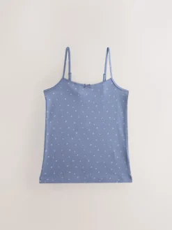 Blue Strappy Printed Cami Vests 3 Pack (1.5-16yrs)