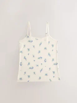 Blue Strappy Printed Cami Vests 3 Pack (1.5-16yrs)