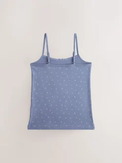 Blue Strappy Printed Cami Vests 3 Pack (1.5-16yrs)