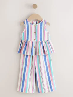 Blue Stripe Blouse And Trousers Co-ord Set (3mths-8yrs)