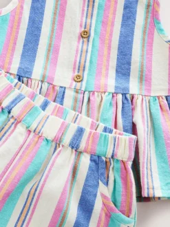 Blue Stripe Blouse And Trousers Co-ord Set (3mths-8yrs)