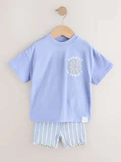 Blue Sunshine Short Sleeve T-Shirt and Cycle Shorts Set (3mths-7yrs)