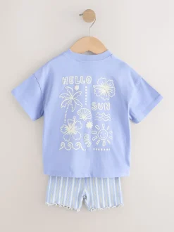 Blue Sunshine Short Sleeve T-Shirt and Cycle Shorts Set (3mths-7yrs)