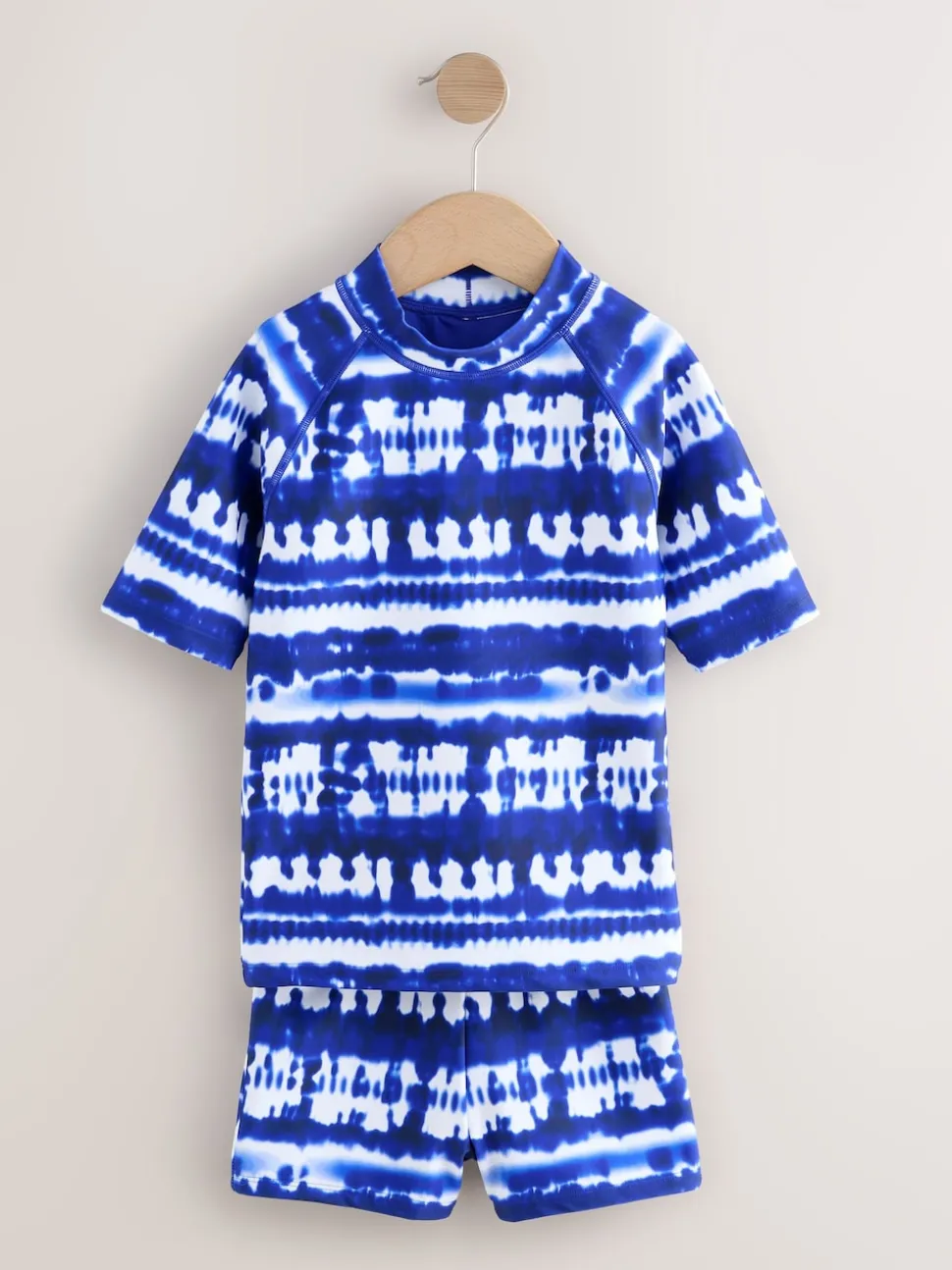 Blue Tie Dye Sunsafe Rash Vest And Shorts Swim Set (3-16yrs)