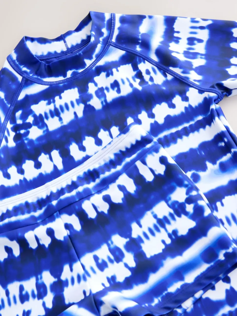 Blue Tie Dye Sunsafe Rash Vest And Shorts Swim Set (3-16yrs)
