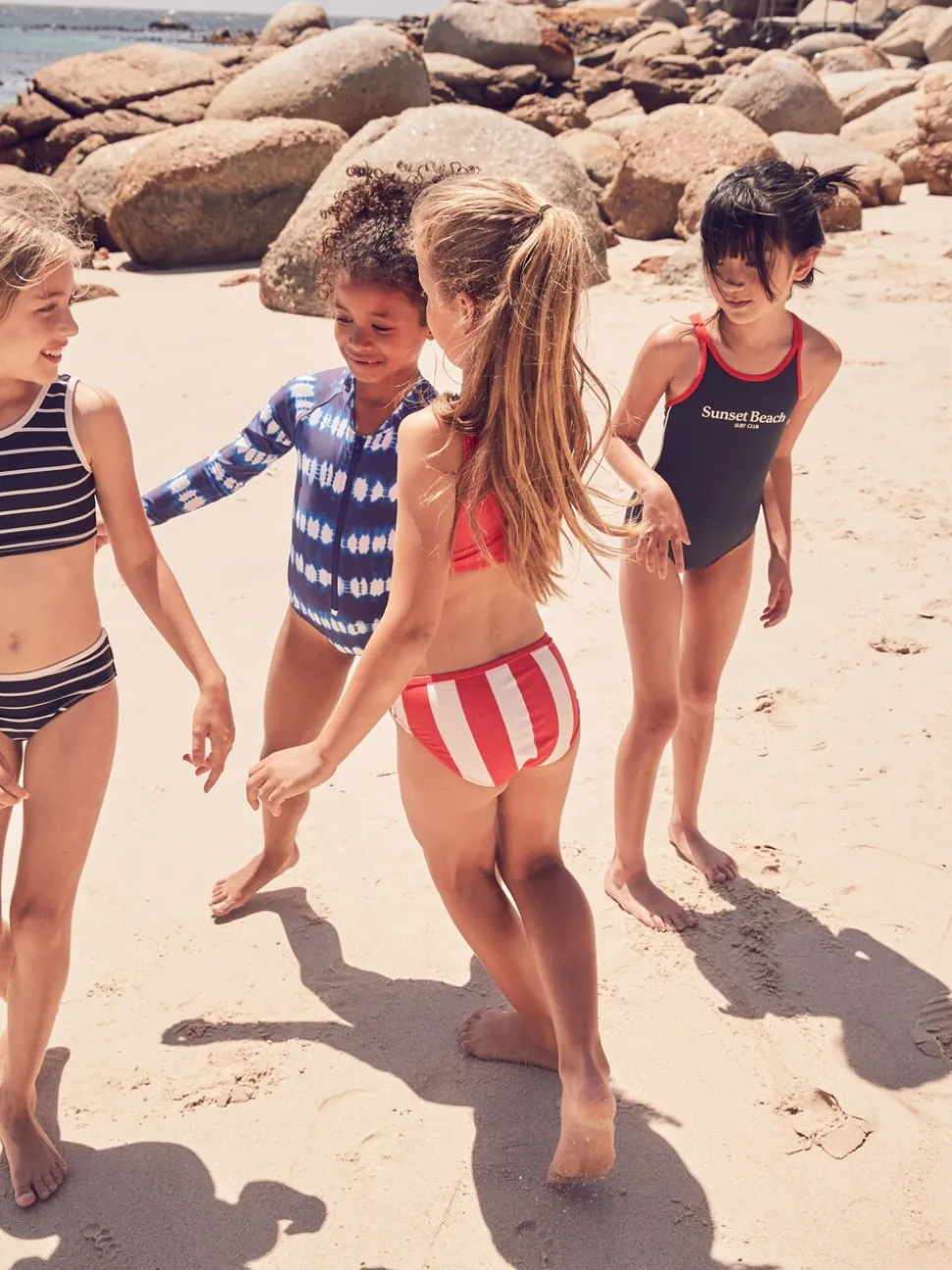 Blue/White Tie Dye Long Sleeved Sunsafe Swimsuit (3-16yrs)
