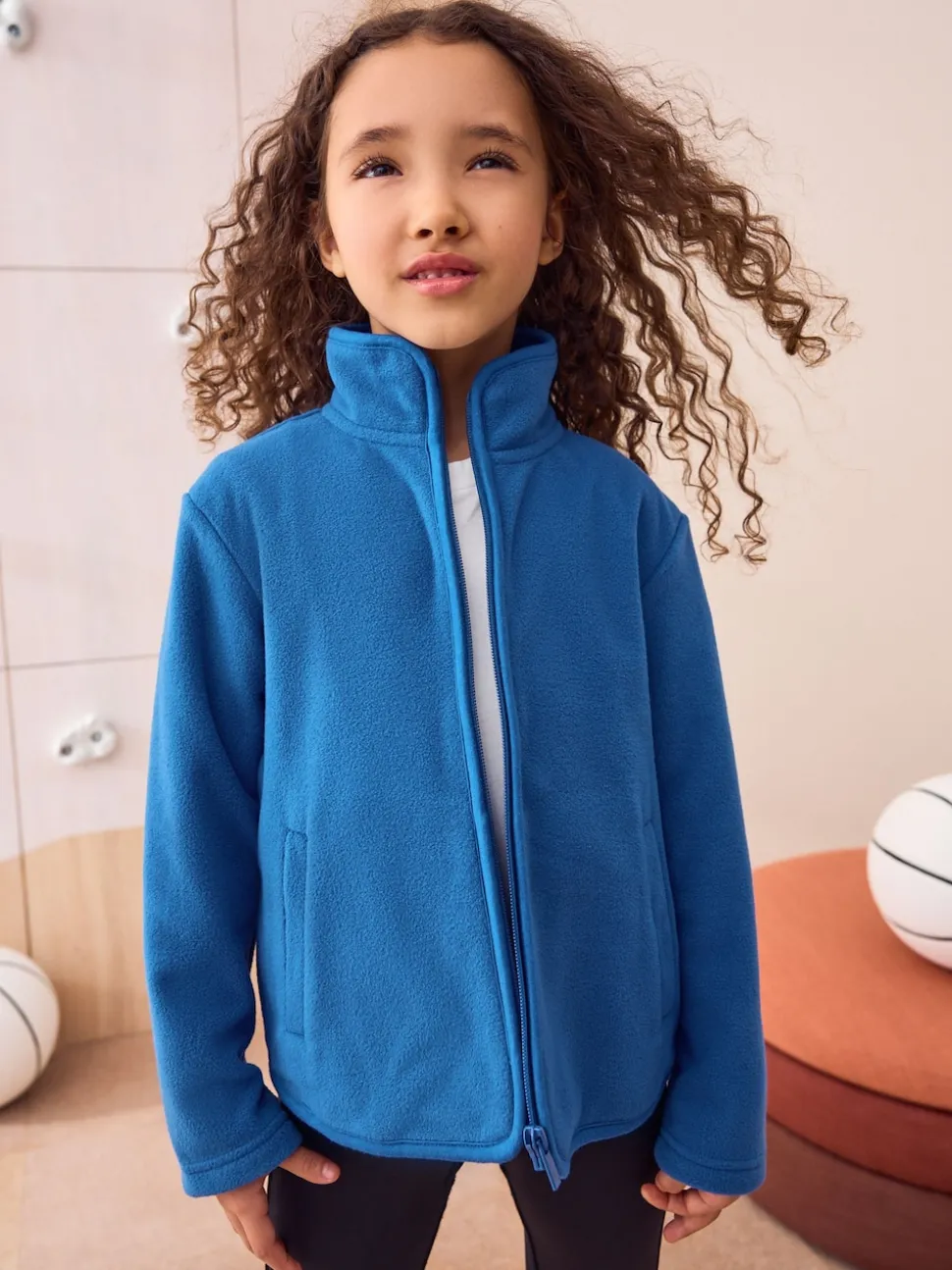 Blue Zip-Up Fleece Jacket With Pockets (3-16yrs)