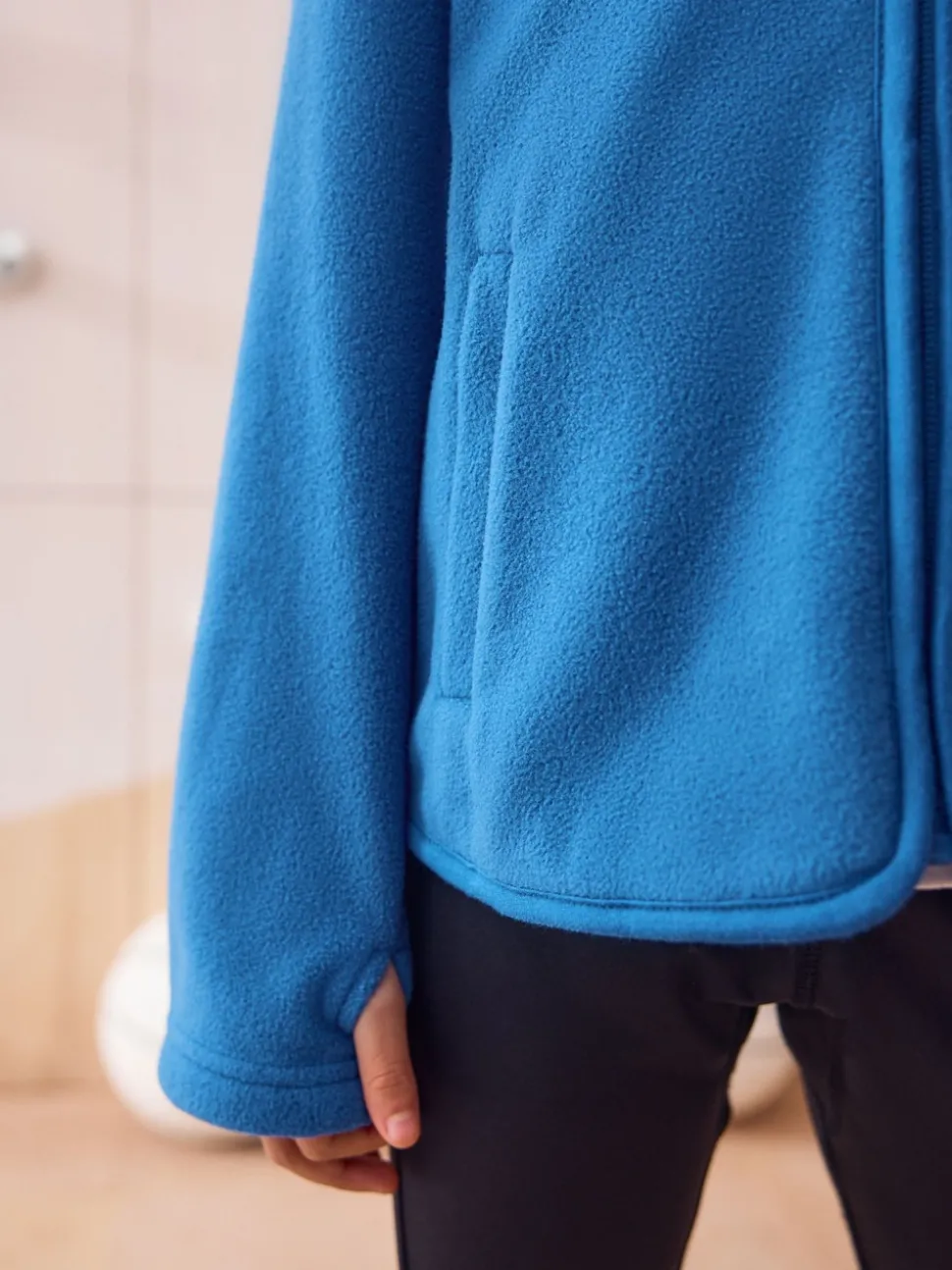 Blue Zip-Up Fleece Jacket With Pockets (3-16yrs)