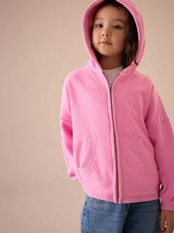 Blush Pink Zip Through Hoodie (3-16yrs)