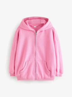 Blush Pink Zip Through Hoodie (3-16yrs)