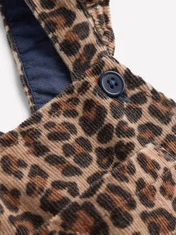 Boden Animal Leopard Frill Dungarees