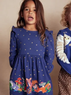 Boden Blue Appliqué Jersey Dress