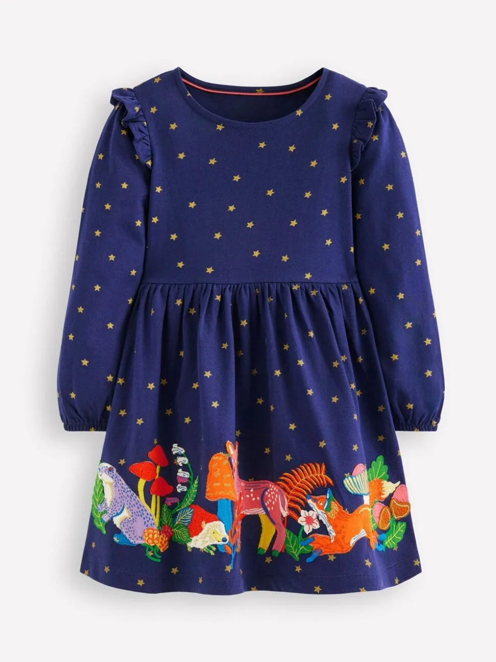 Boden Blue Appliqué Jersey Dress