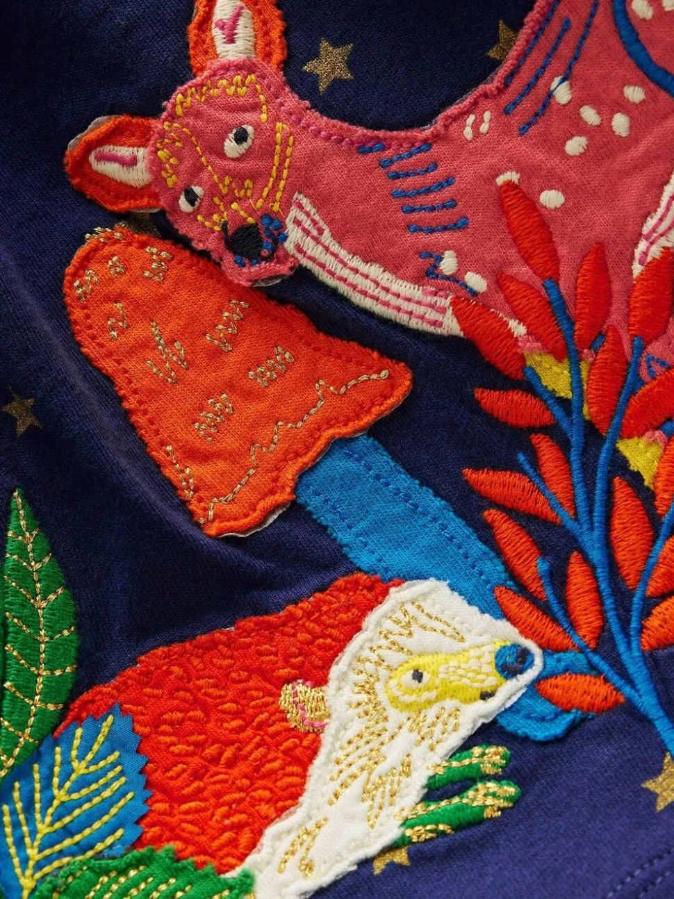 Boden Blue Appliqué Jersey Dress