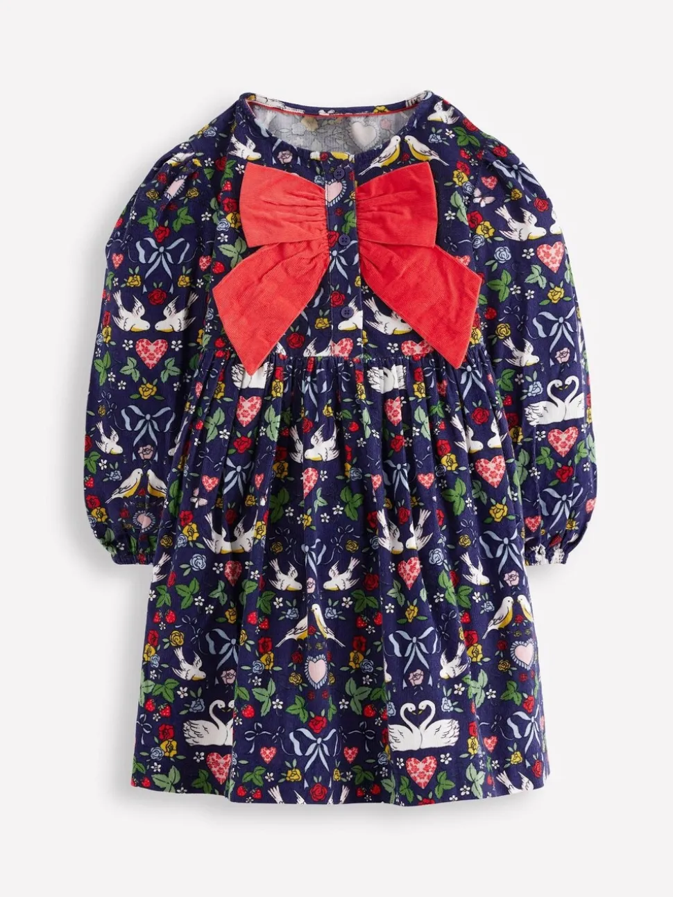 Boden Blue Bow Button Through Dress