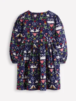 Boden Blue Bow Button Through Dress