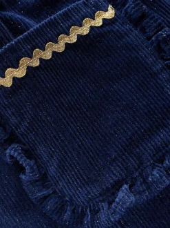 Boden Blue Cord Frill Pull-on Trousers