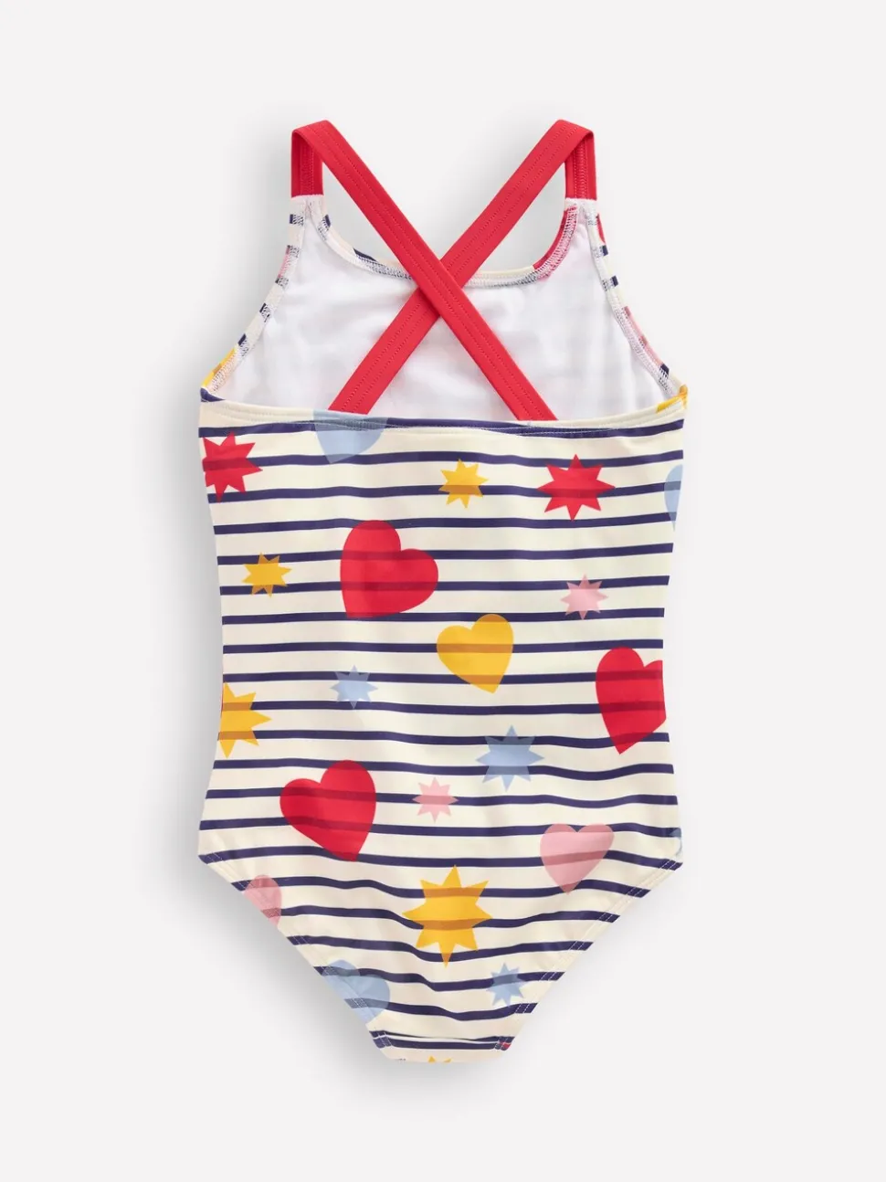 Boden Blue Cross-Back Printed Swimsuit