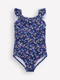 Boden Blue Hallie Frill Strap Swimsuit