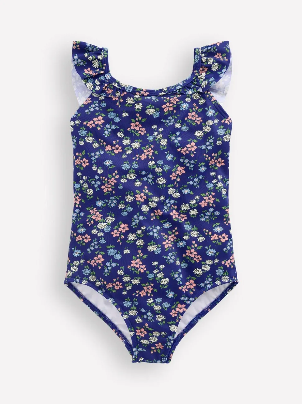 Boden Blue Hallie Frill Strap Swimsuit