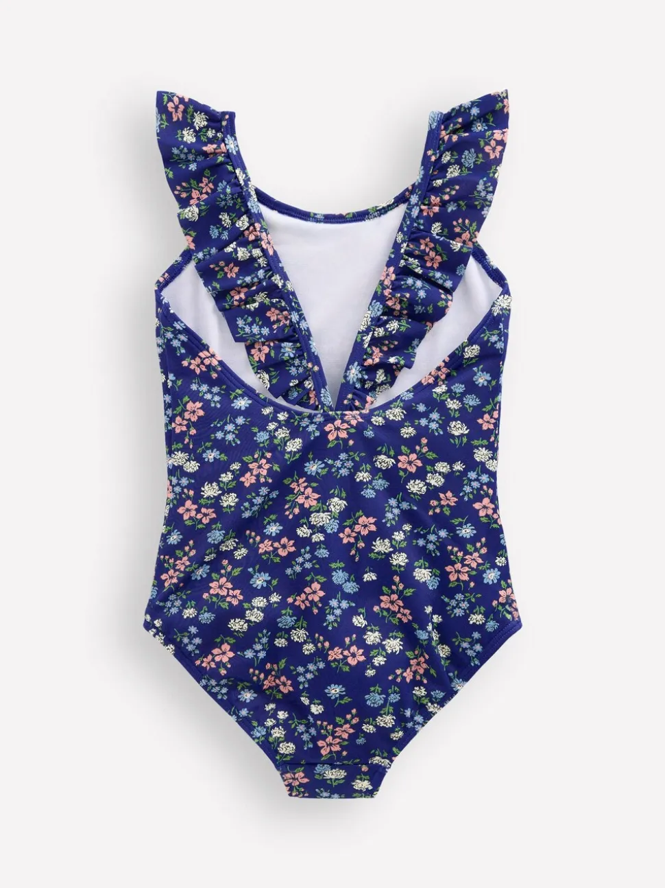 Boden Blue Hallie Frill Strap Swimsuit