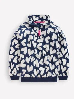 Boden Blue Hearts Half-Zip Sweatshirt