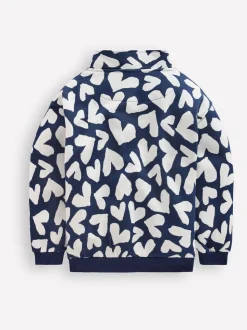 Boden Blue Hearts Half-Zip Sweatshirt