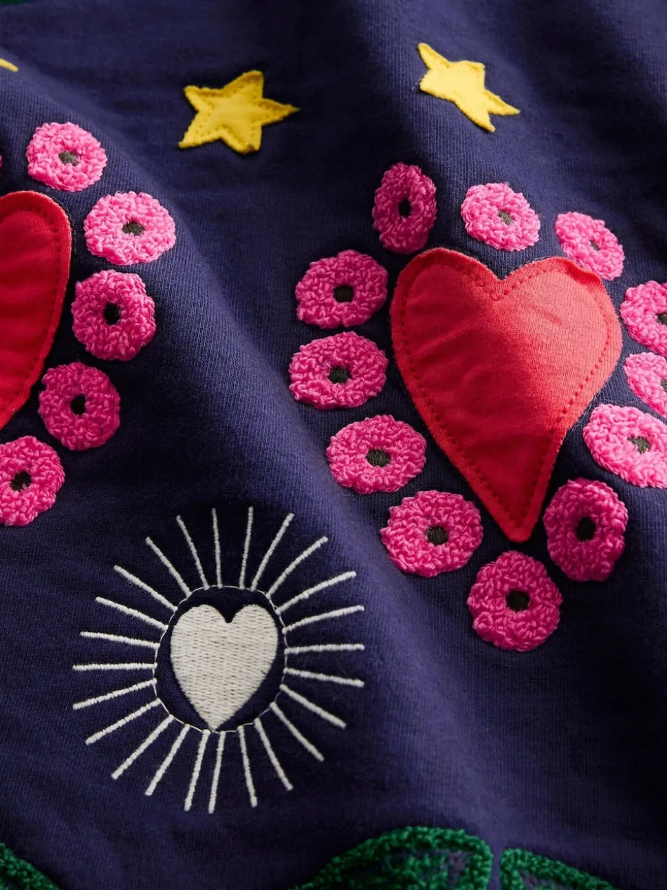 Boden Blue Ida Sweatshirt Appliqué Dress