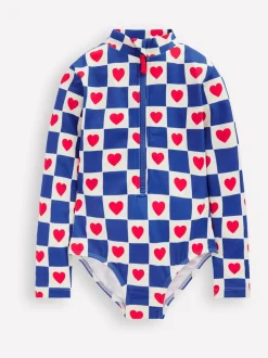 Boden Blue Long Sleeve Swimsuit