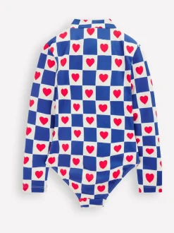 Boden Blue Long Sleeve Swimsuit