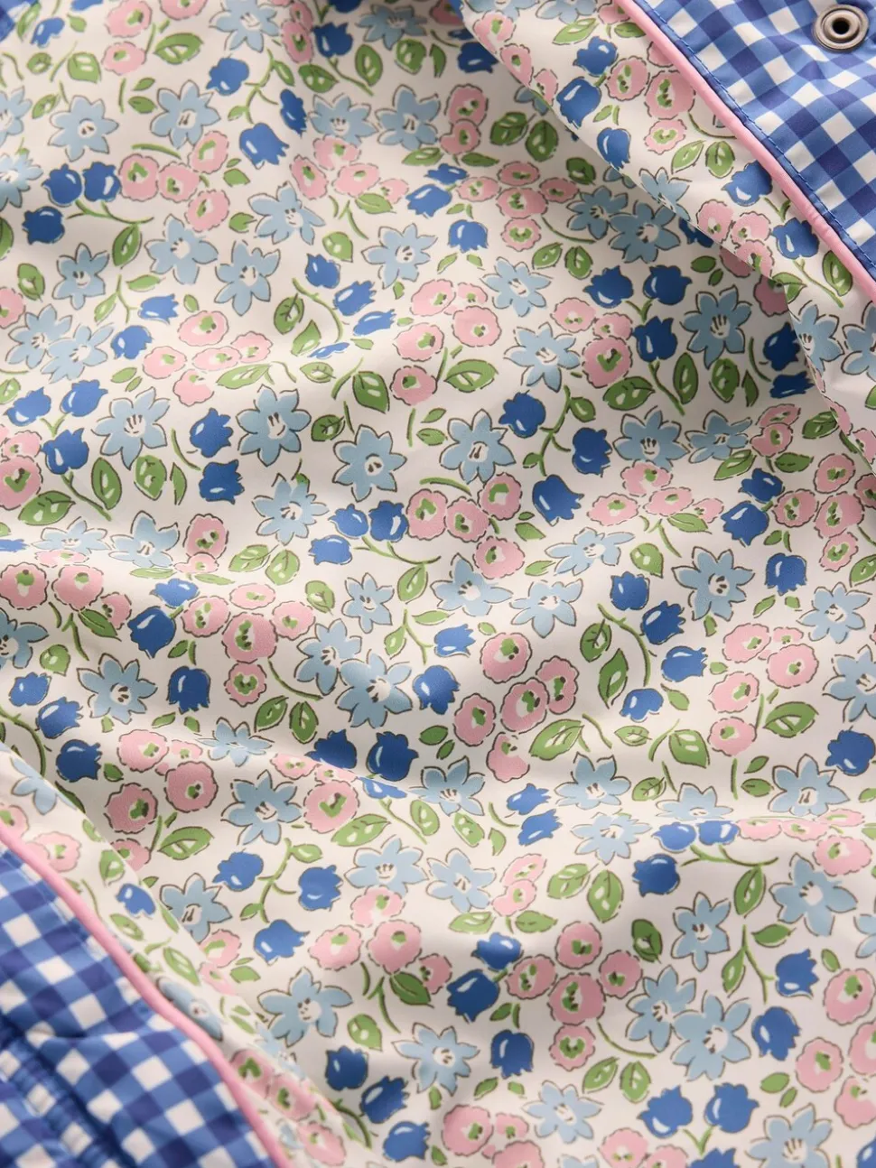 Boden Blue Padded Gingham Jacket