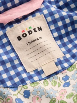 Boden Blue Padded Gingham Jacket
