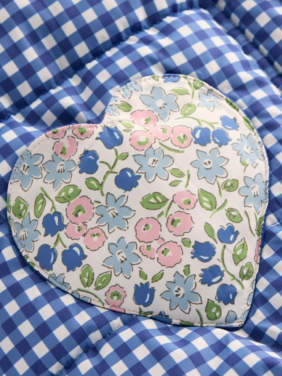 Boden Blue Padded Gingham Jacket