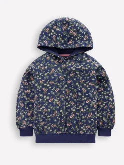 Boden Blue Pretty Print Hoodie
