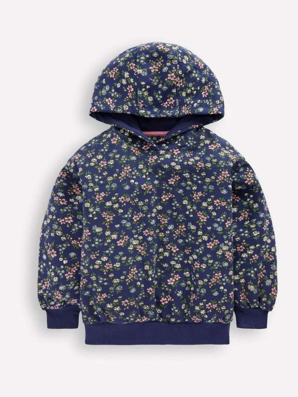 Boden Blue Pretty Print Hoodie