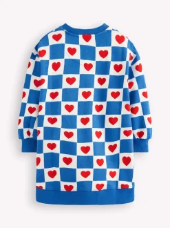Boden Blue Relaxed Sweatshirt Dress