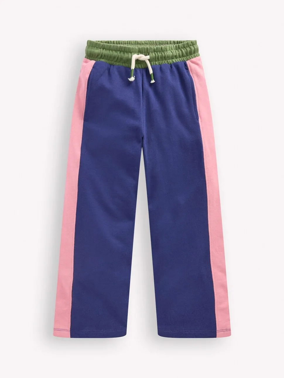 Boden Blue Wide Leg Colourblock Joggers