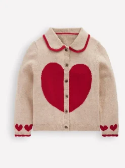Boden Brown Collared Logo Cardigan