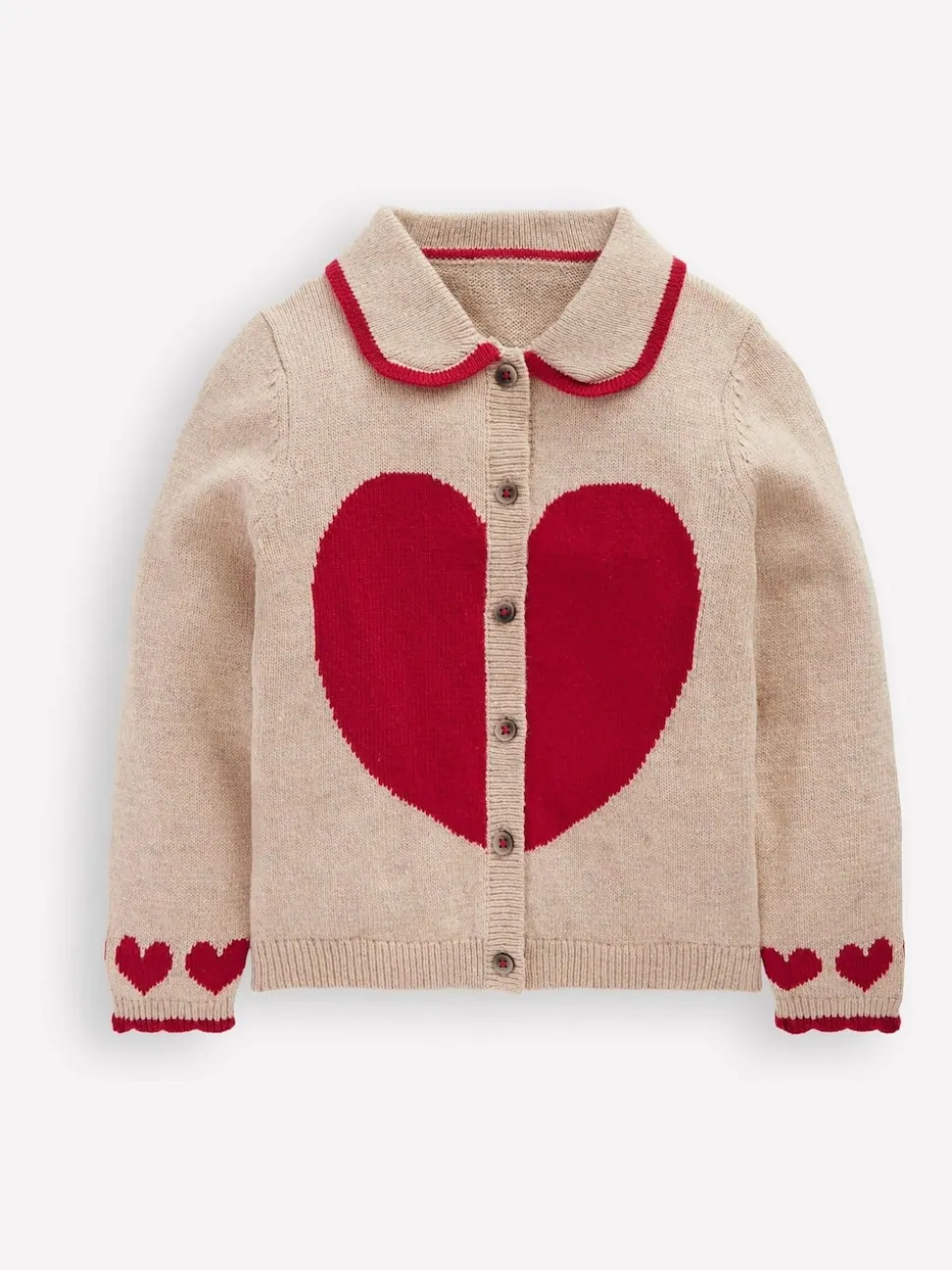 Boden Brown Collared Logo Cardigan