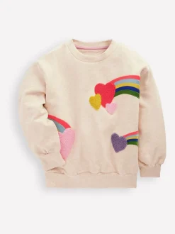 Boden Cream Bobbie Appliqué Sweatshirt